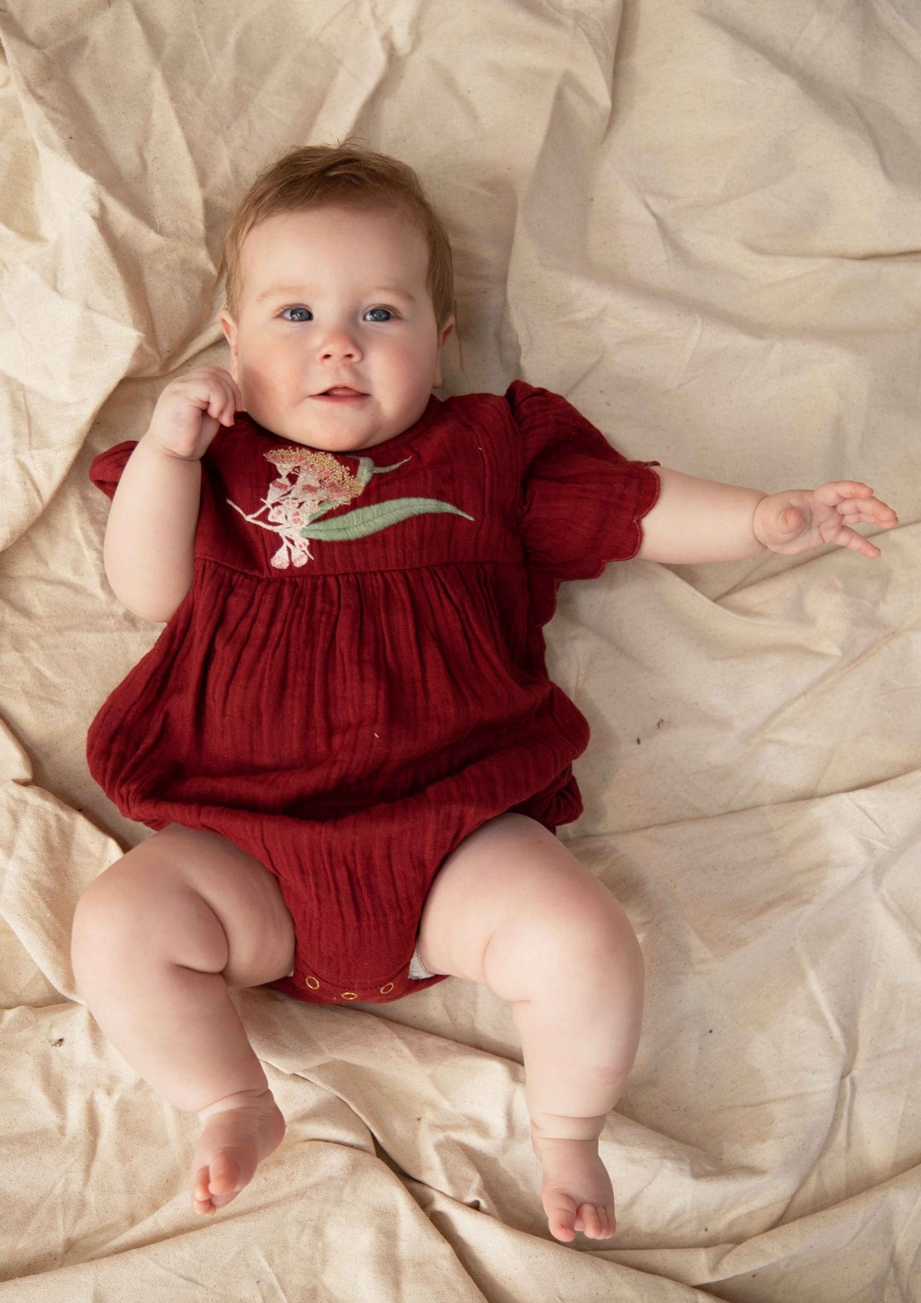 Gingerbread Romper - Cherry Glaze