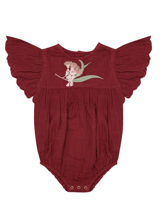 Gingerbread Romper - Cherry Glaze