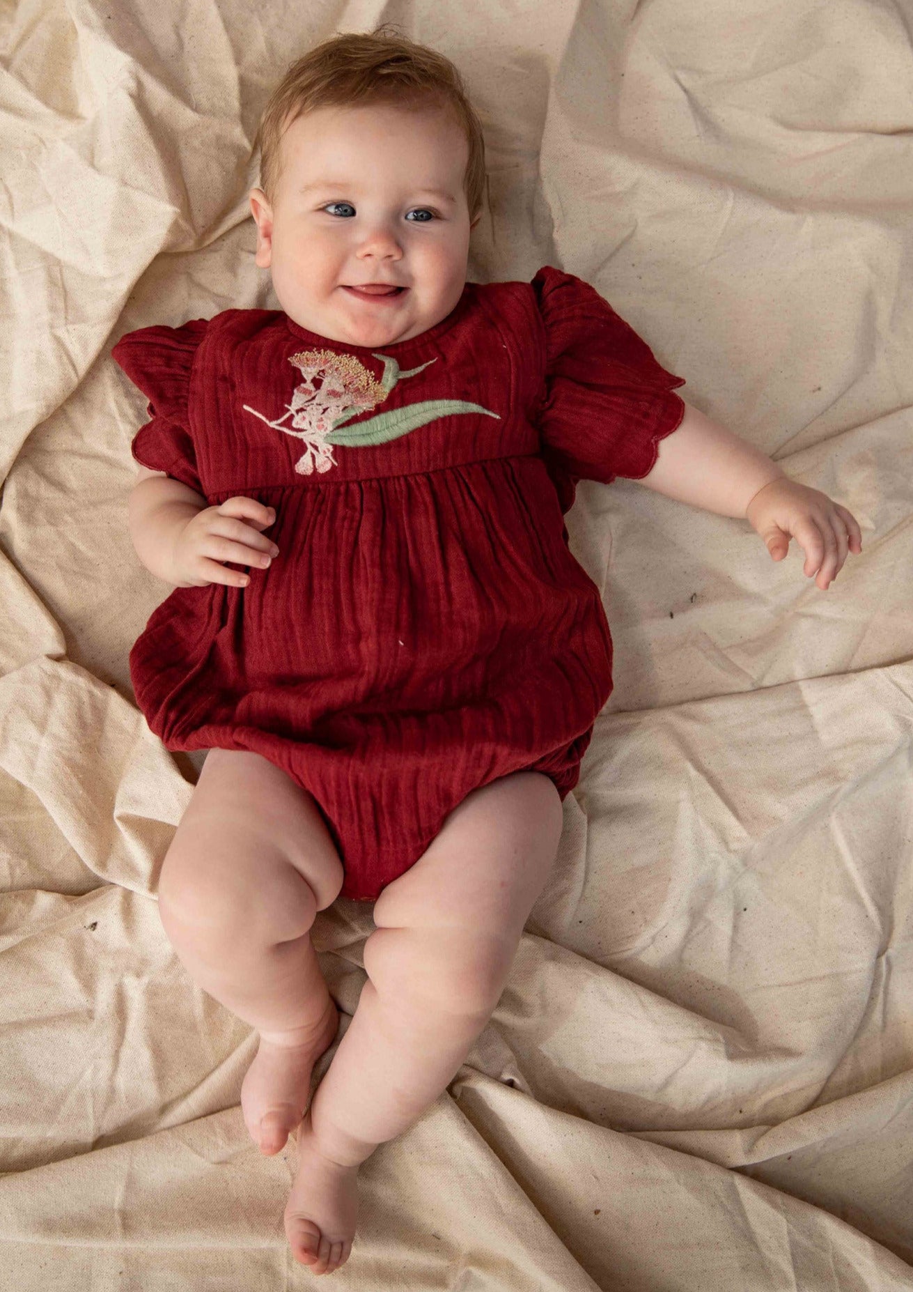 Gingerbread Romper - Cherry Glaze