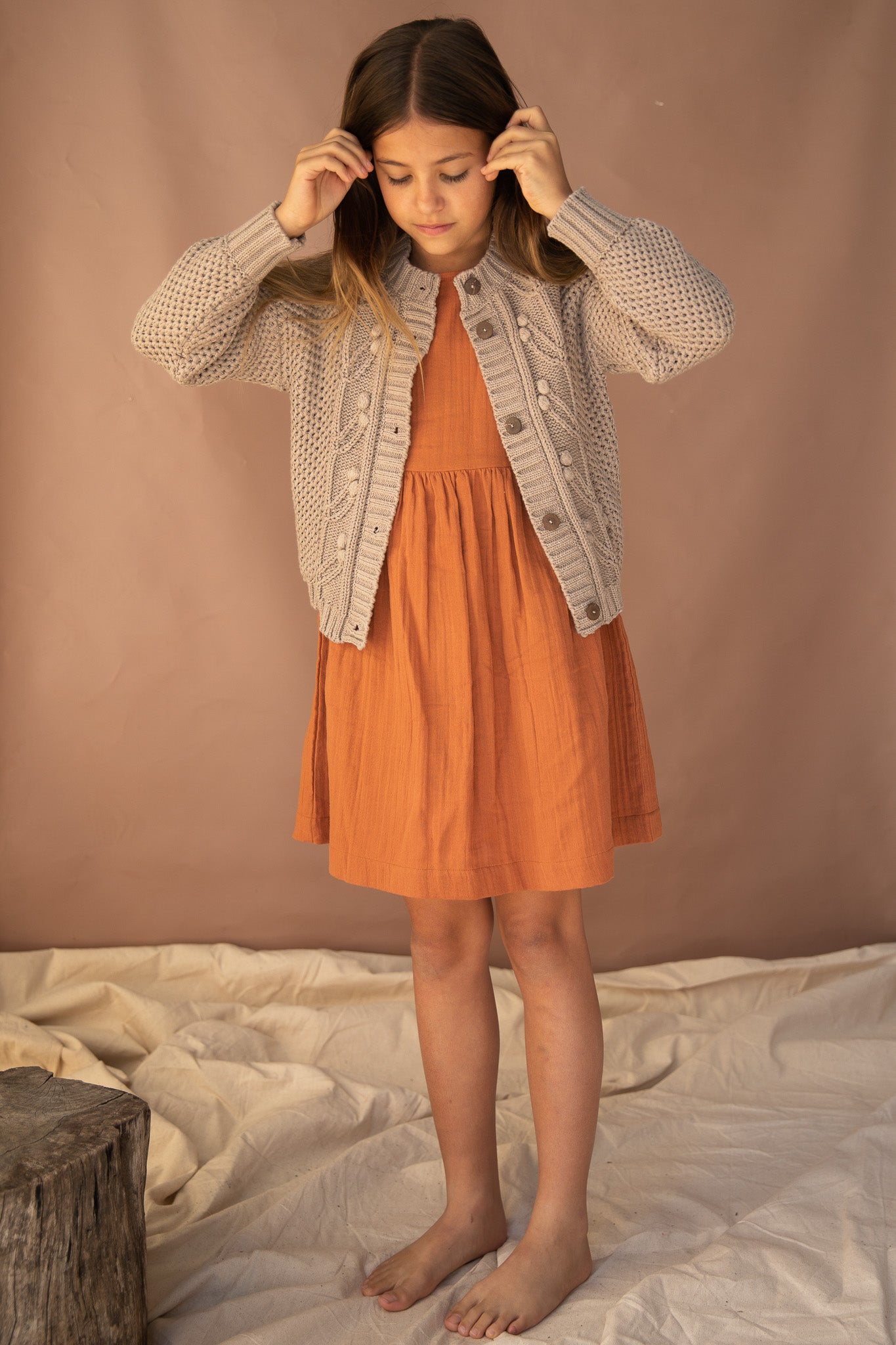 Ivy Knitted Cardigan - Gumnut