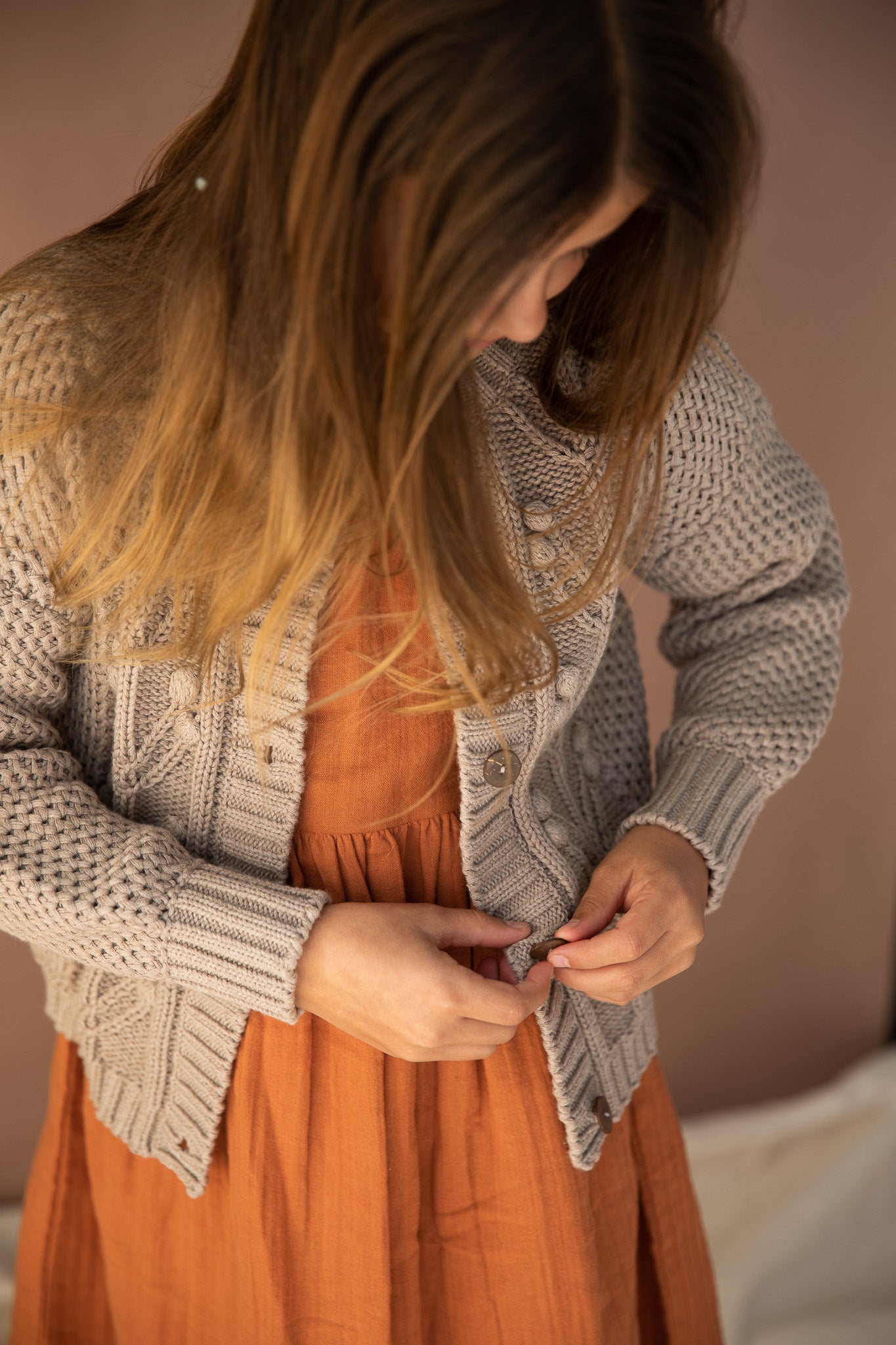 Ivy Knitted Cardigan - Gumnut