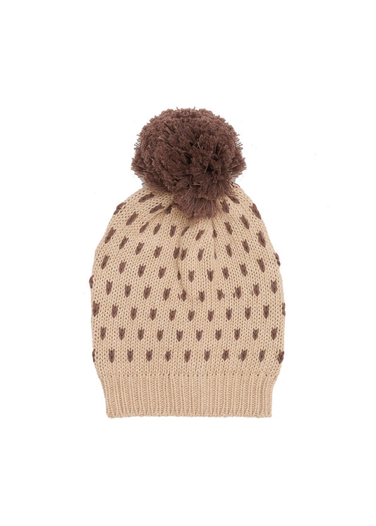 Pom Pom Beanie - Natural Linen