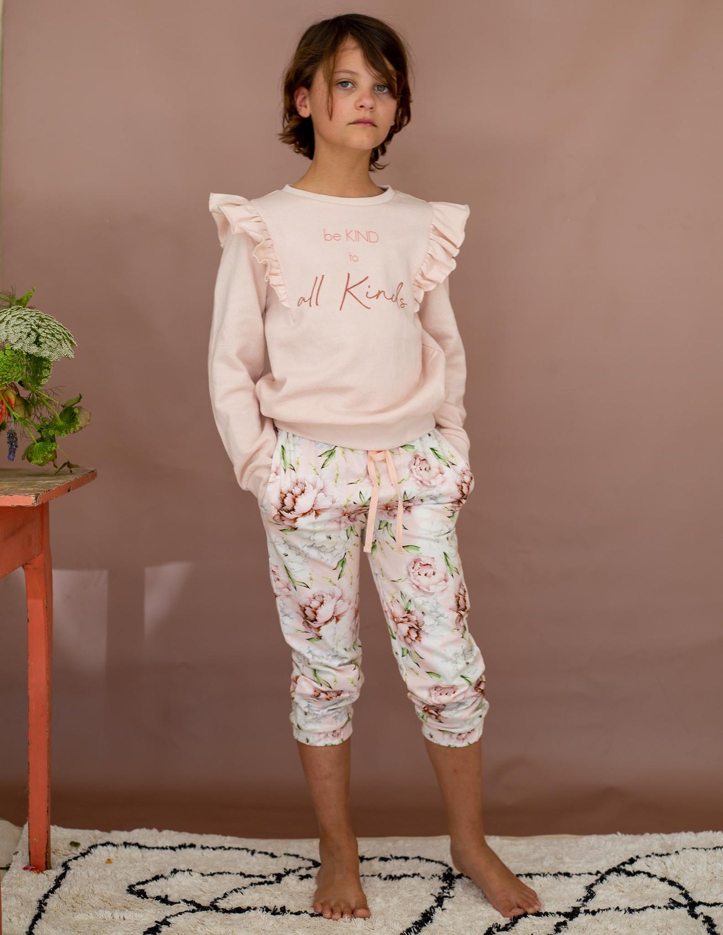 Luanne Trackpants - Pink Rose Bloom