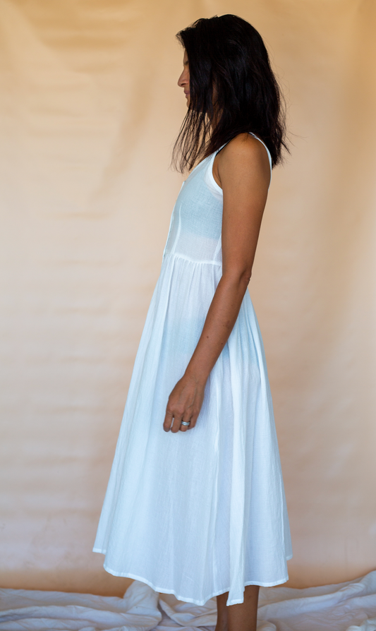 Valarie Dress - White Dobby