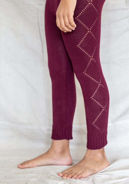 Knitted Leggings - Mulberry Jam