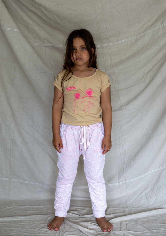Ziggy Tee - Canvas with Fluro Sunflower